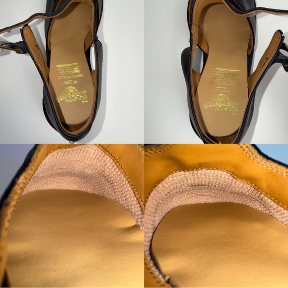Vintage Dr. Martens England 90s Greasy Black Jazz Heel T Bar MIE Mary Janes UK 5 - Picture 13 of 15